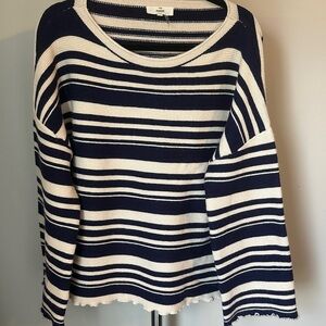 Entro Navy and White Striped Sweater- Size Medium